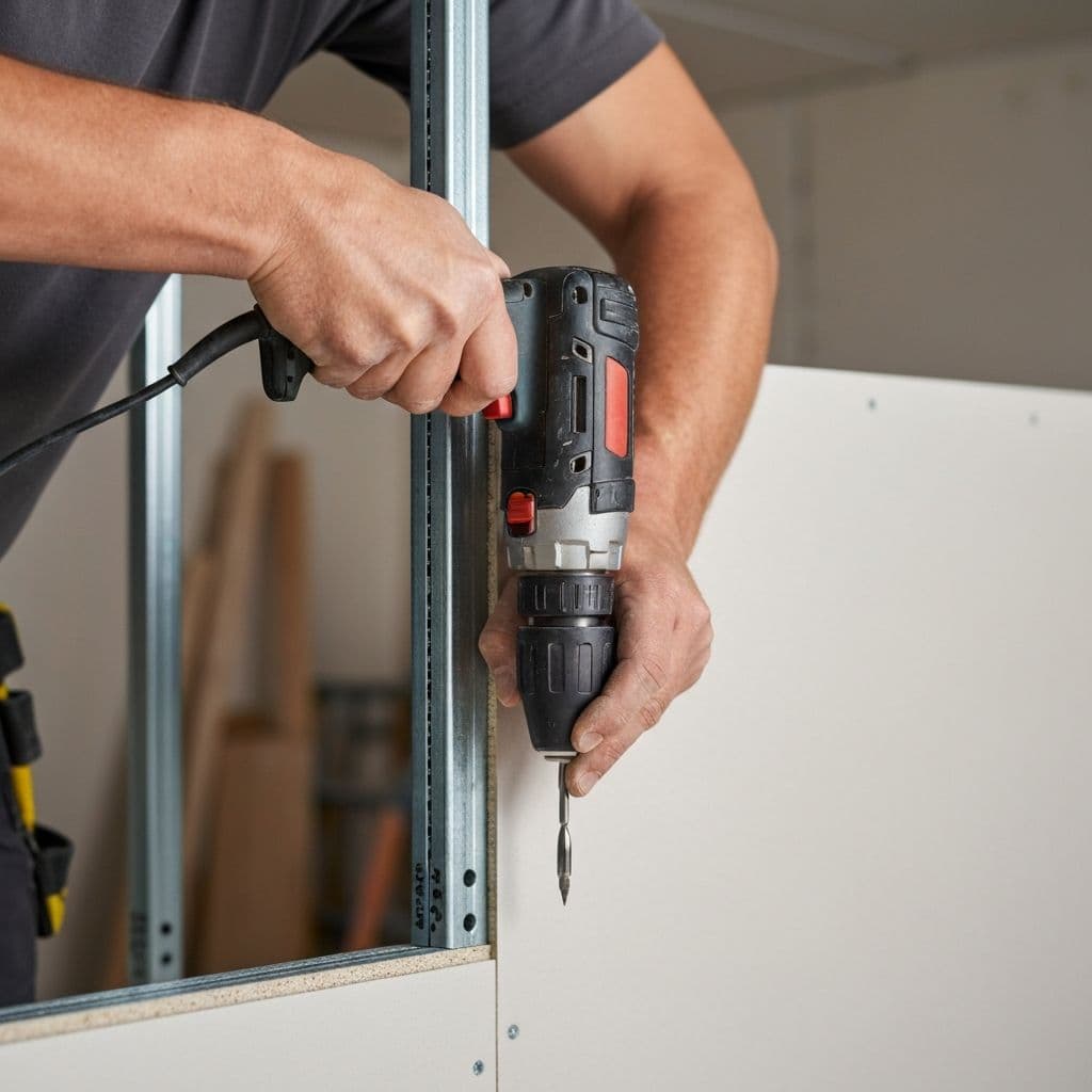 Professionelle Trockenbau-Montage mit Metallständerwerk