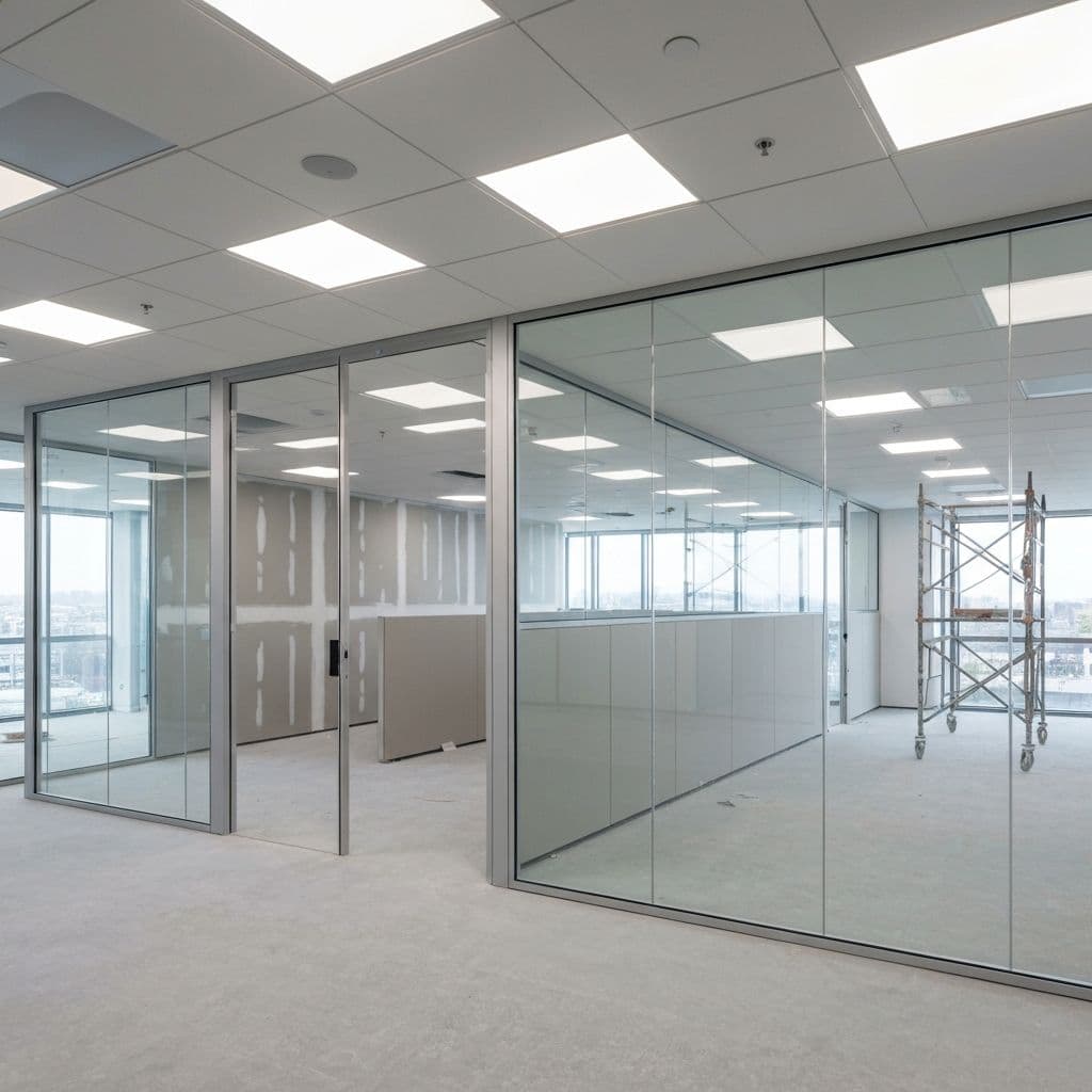 Fertiggestellte moderne Arztpraxis mit Trockenbau