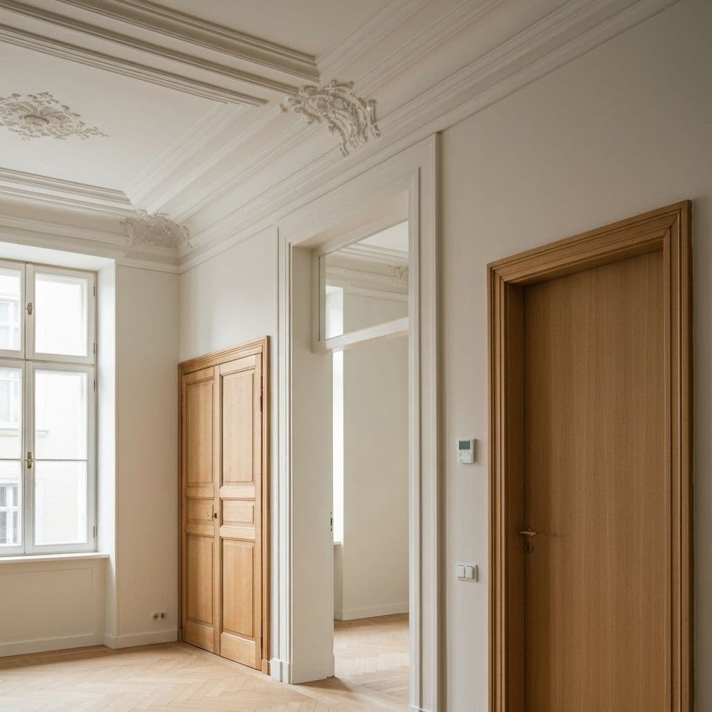 Saniertes historisches Gebäude mit restaurierten Details