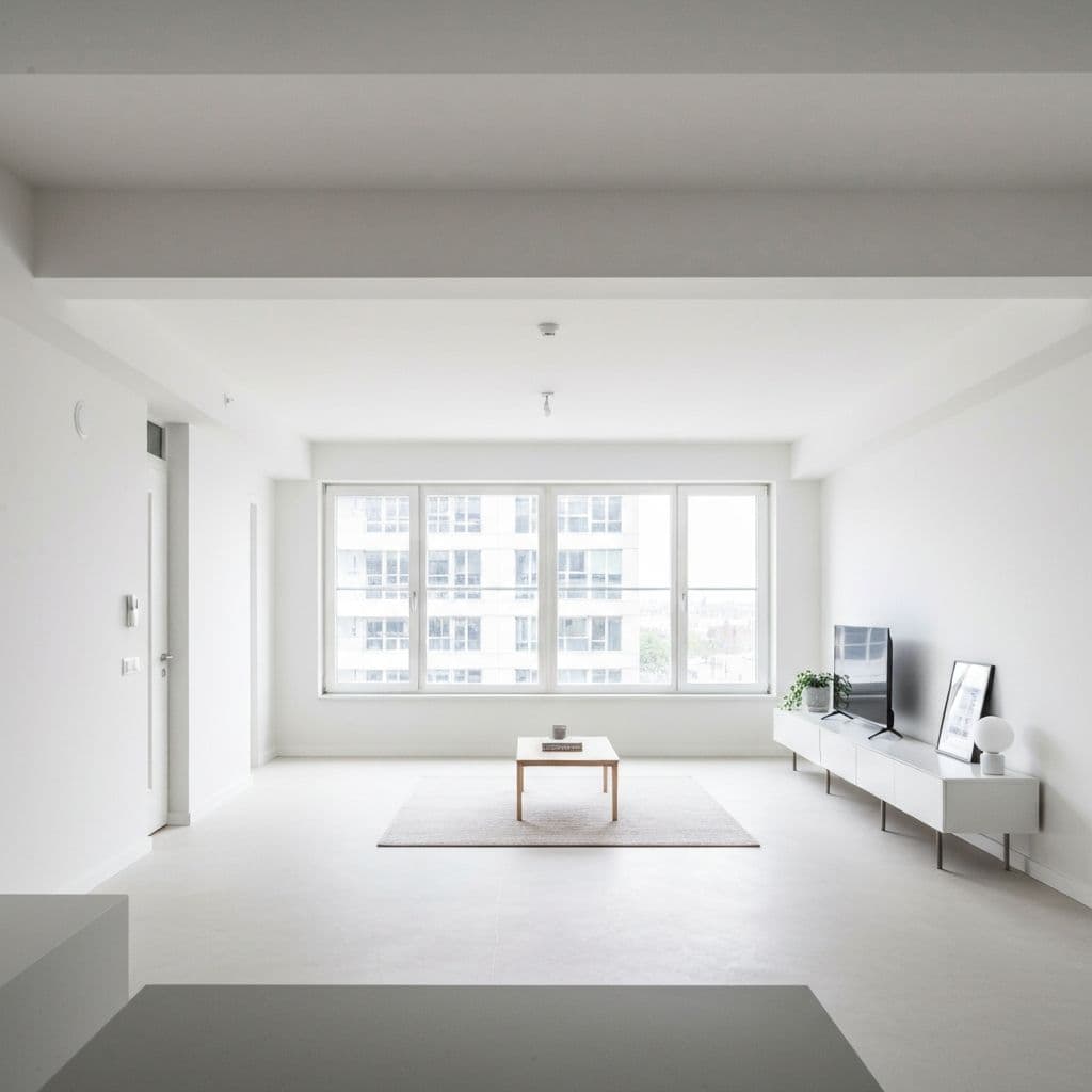 Fertiggestellter Innenausbau einer modernen Wohnung