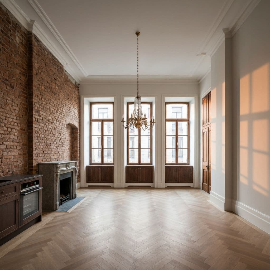 Sanierter Altbau mit restaurierten Stuckelementen